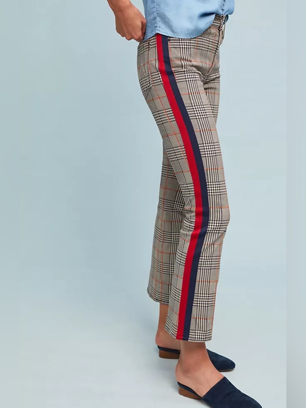 MOTHER The Insider Ankle Pants Plaid 27 Happy People Read Books And Drink Coffee